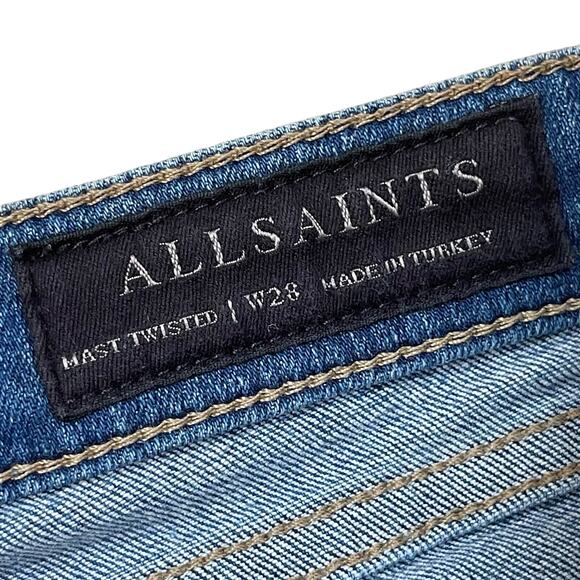 AllSaints Mast Twisted Women’s Skinny Jeans Medium Wash Size 28 - Picture 4 of 4